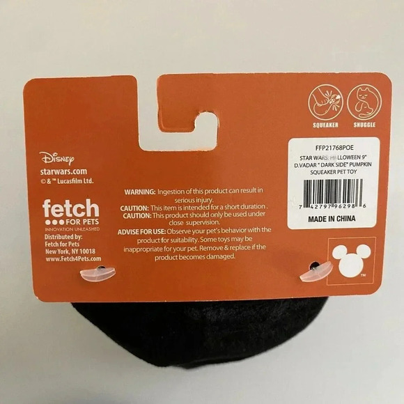 Star Wars 9" Darth Vader “Come To The Dark Side” Pumpkin Squeaker Pet Dog Toy - Picture 9 of 9